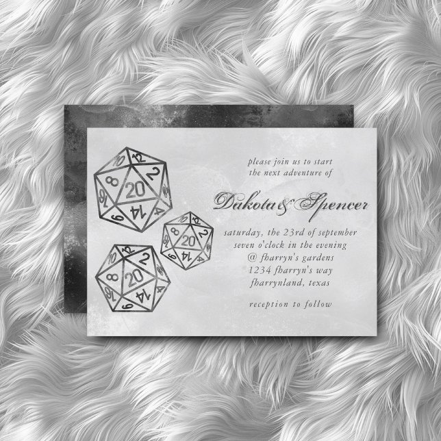 Invitation RPG Luxe | Fantasy Smoke Tabletop Retro Gamer Dice (Créateur téléchargé)