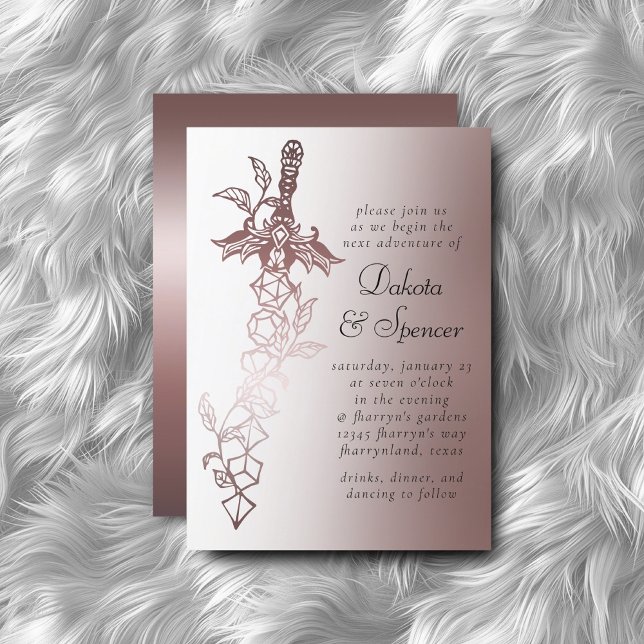 Invitation RPG Sword Luxe | Mauve Imaginaire Tabletop Gamer (Créateur téléchargé)