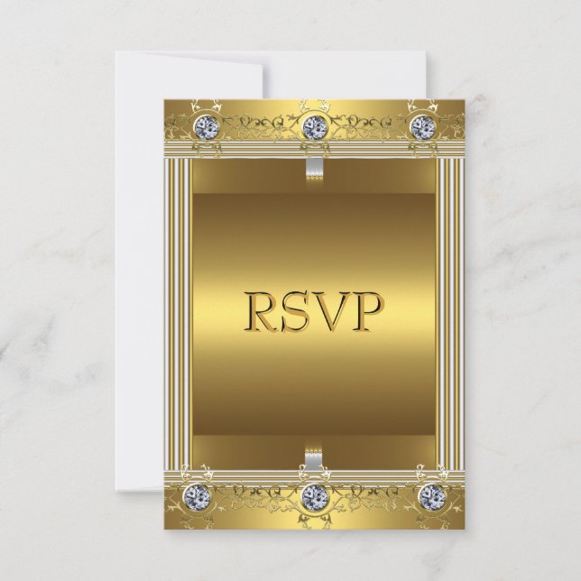 Invitation RSVP 60e anniversaire or (Devant)