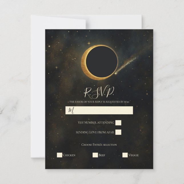 Invitation RSVP à la Nuit de Noces Célestes de l'Éclipse de P (Devant)