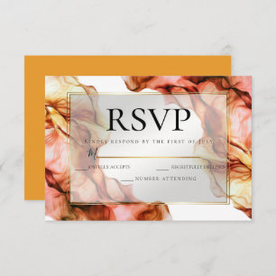 Invitation RSVP Aquarelle Abstraite Couleurs d'automne 2