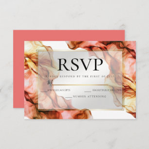 Invitation RSVP Aquarelle Abstraite Couleurs d'automne 3