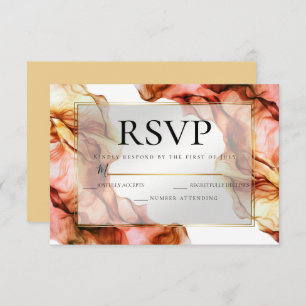 Invitation RSVP   Aquarelle Abstraite Couleurs d'automne 5