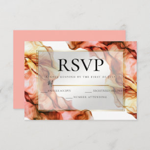 Invitation RSVP Aquarelle Abstraite Couleurs d'automne 6