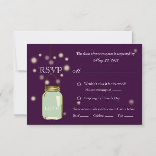 Invitation RSVP avec un cœur de bocaux Mason et de