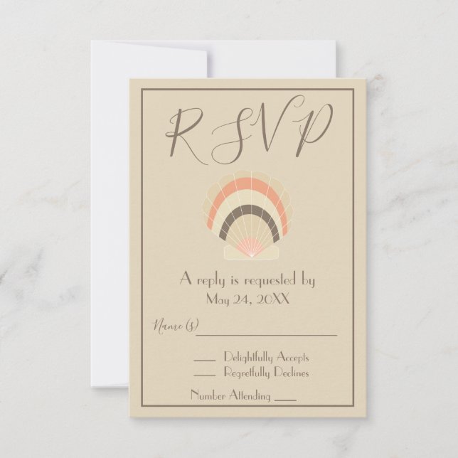 Invitation RSVP Belle Coquille de Mer (Devant)