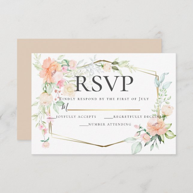Invitation RSVP | Bouquet floral aquarelle (Devant / Derrière)
