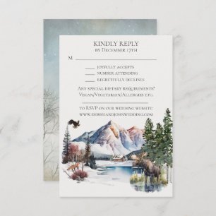 Invitation RSVP Chalet d'Hiver dans les Montagnes