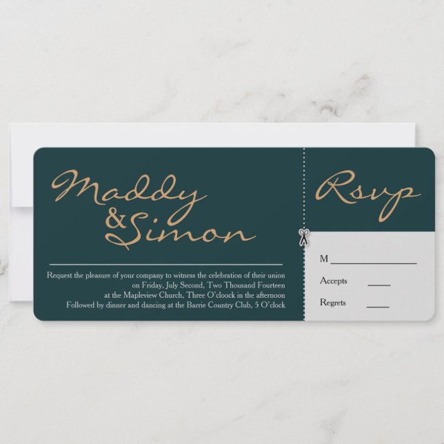 INVITATION & RSVP COMBINÉ| Calligraphie simple (Devant)