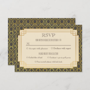 Invitation Rsvp d'art déco de café