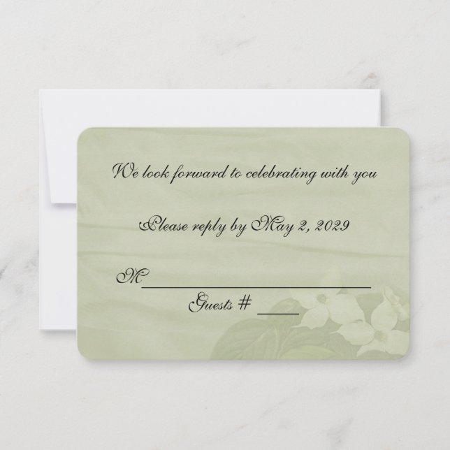 Invitation RSVP de mariage Cornouiller (Devant)