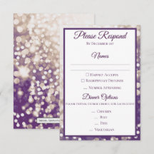 RSVP de mariage d'automne - Champagne et prune
