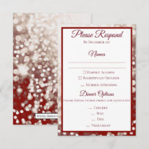 RSVP de mariage d'automne - Champagne et rouge