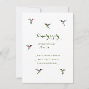 Invitation RSVP de mariage de colibri