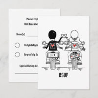 RSVP de mariage de moto pour