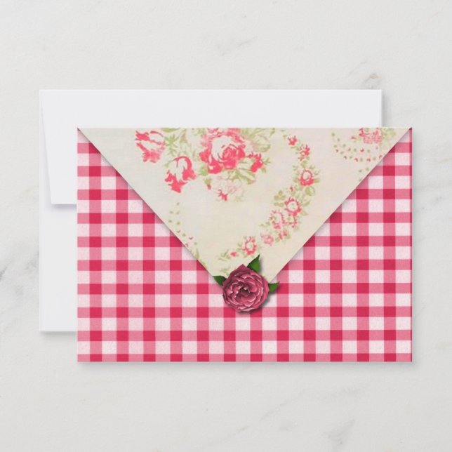 Invitation RSVP de réception de mariage Chic Rose (Devant)