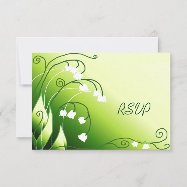 Invitation RSVP de réception de mariage Lily Of The Valley (Devant)