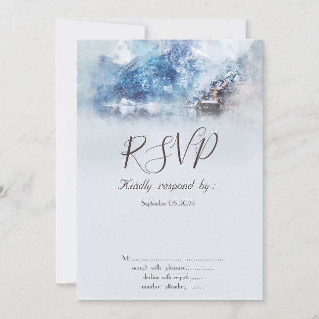 Invitation RSVP du lac Winter Mountain (Devant)