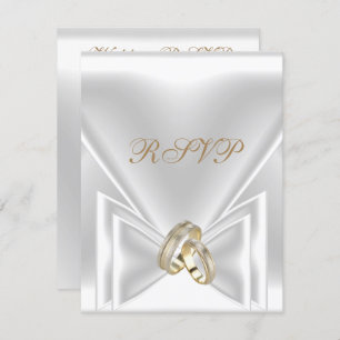 Invitation RSVP Elegant Événement Or Argent Blanc