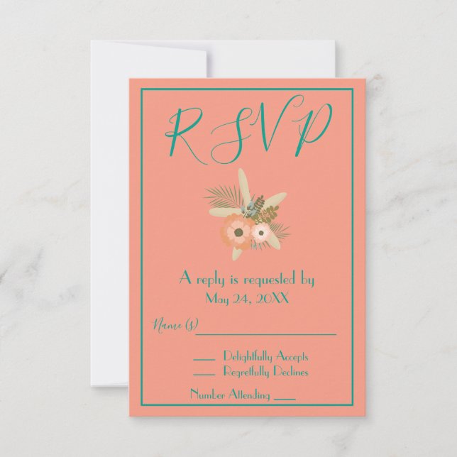 Invitation RSVP Étoile de Mer Adorable (Devant)