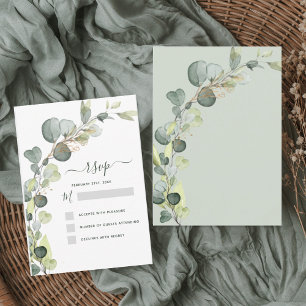 Invitation RSVP Eucalyptus Vert Succulent Élégant