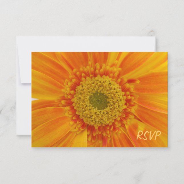 Invitation RSVP Fleur Orange (Devant)