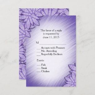 Invitation RSVP floral à teinte ultra violette avec sélection