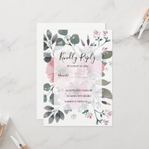 Invitation RSVP floral botanique aquarelle rustique pour mari
