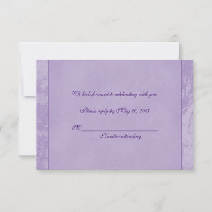 Invitation RSVP Floral Violet en relief