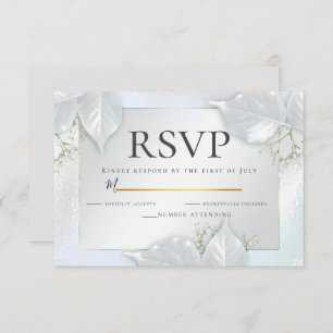 Invitation RSVP Icy Blue Pearl Shimmer