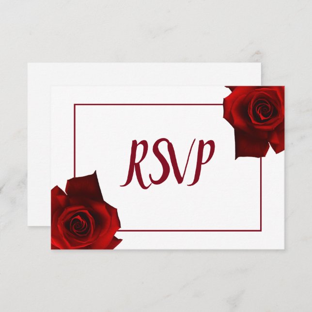 Invitation RSVP - Mariage Champêtre Élégant aux Roses de Camp (Devant / Derrière)