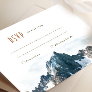 Invitation RSVP Mariage de montagne Insérer une destination