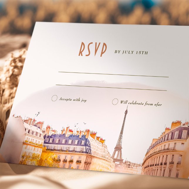 Invitation RSVP Mariage Insérer Paris France Destination (Créateur téléchargé)