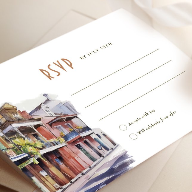 Invitation RSVP Mariage Insertion Nouvelle-Orléans Trimestre  (Créateur téléchargé)