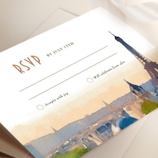 Invitation RSVP Mariage Insertion Paris France Destination In (Créateur téléchargé)