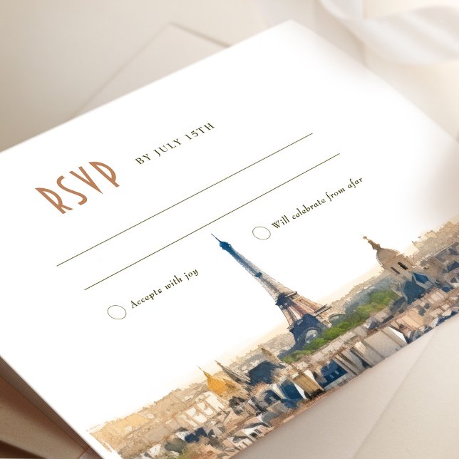 Invitation RSVP Mariage Insertion Paris France Destination In (Créateur téléchargé)
