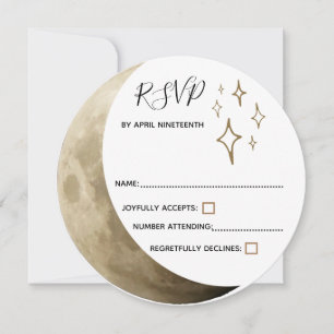 Invitation RSVP Mariage Main dans la Main Wiccan Lune Croissa