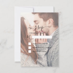 Invitation RSVP Mariage photo transparent et typographie