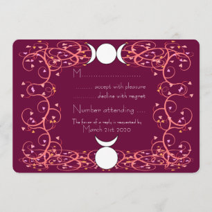 Invitation RSVP Mariage Wiccan - Dieu Cornu & Triple Déesse