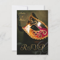 Invitation RSVP Masquerade Swirl Or