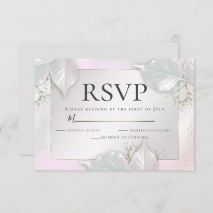 Invitation RSVP Misty Pink Pearl Shimmer