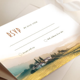 Invitation RSVP Napa Valley Watercolor Vineyards Mariage