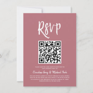 Invitation RSVP par code QR   Couleur or Rose