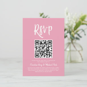 Invitation RSVP par code QR   Style de script rose pâle RSVP