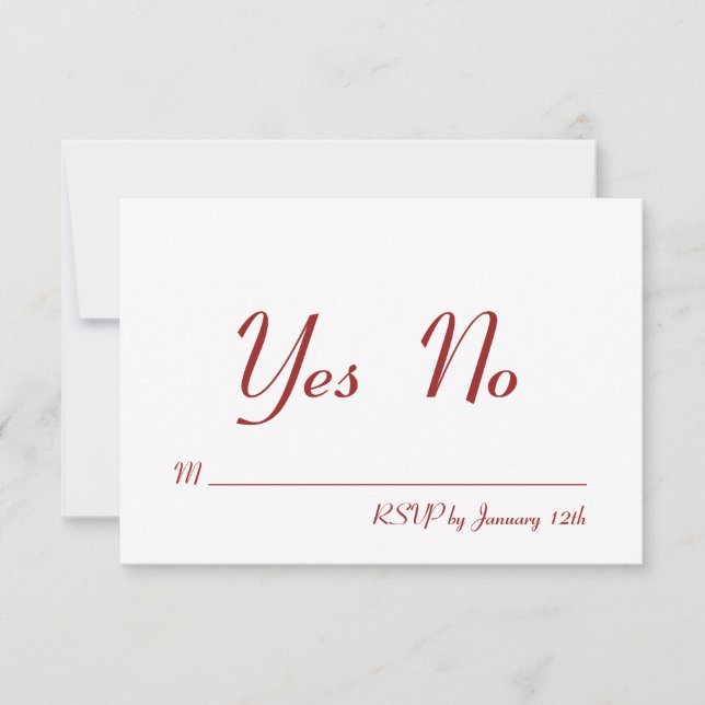 Invitation RSVP pour la Saint-Valentin (Devant)