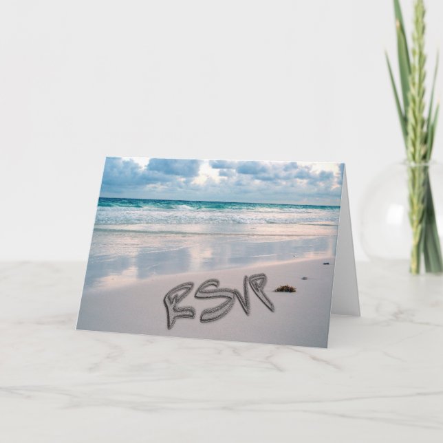 Invitation RSVP pour le mariage à Sunset Beach (Devant)