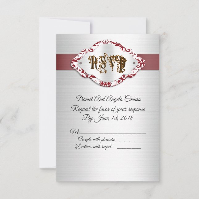 Invitation RSVP pour les 50 ans de mariage (Devant)