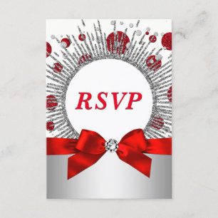 Invitation RSVP pour les 70 ans d'une femme Rouge 