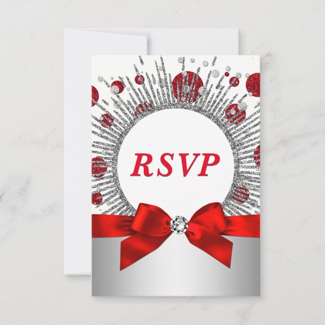 Invitation RSVP pour les 70 ans d'une femme Rouge  (Devant)