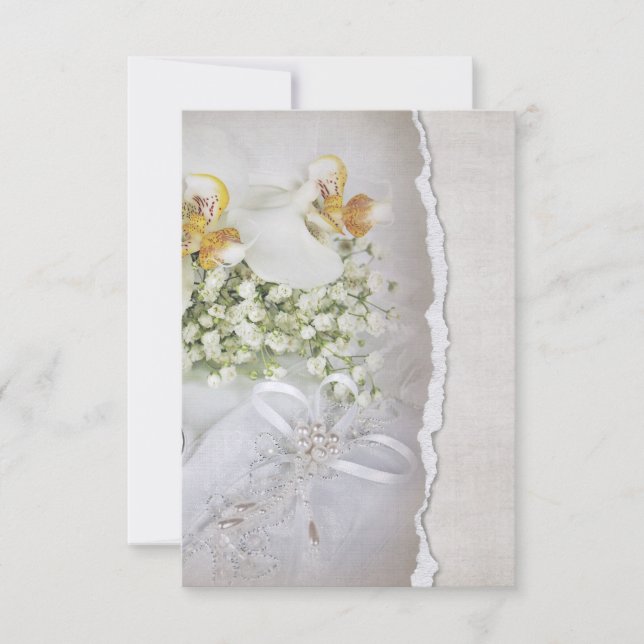 Invitation RSVP pour les orchidées de mariage (Devant)